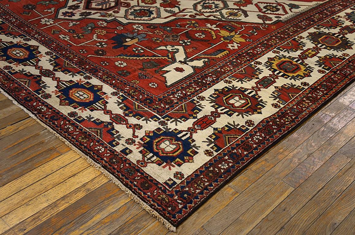 Hand-Knotted Antique Persian Bakhtiari Rug For Sale