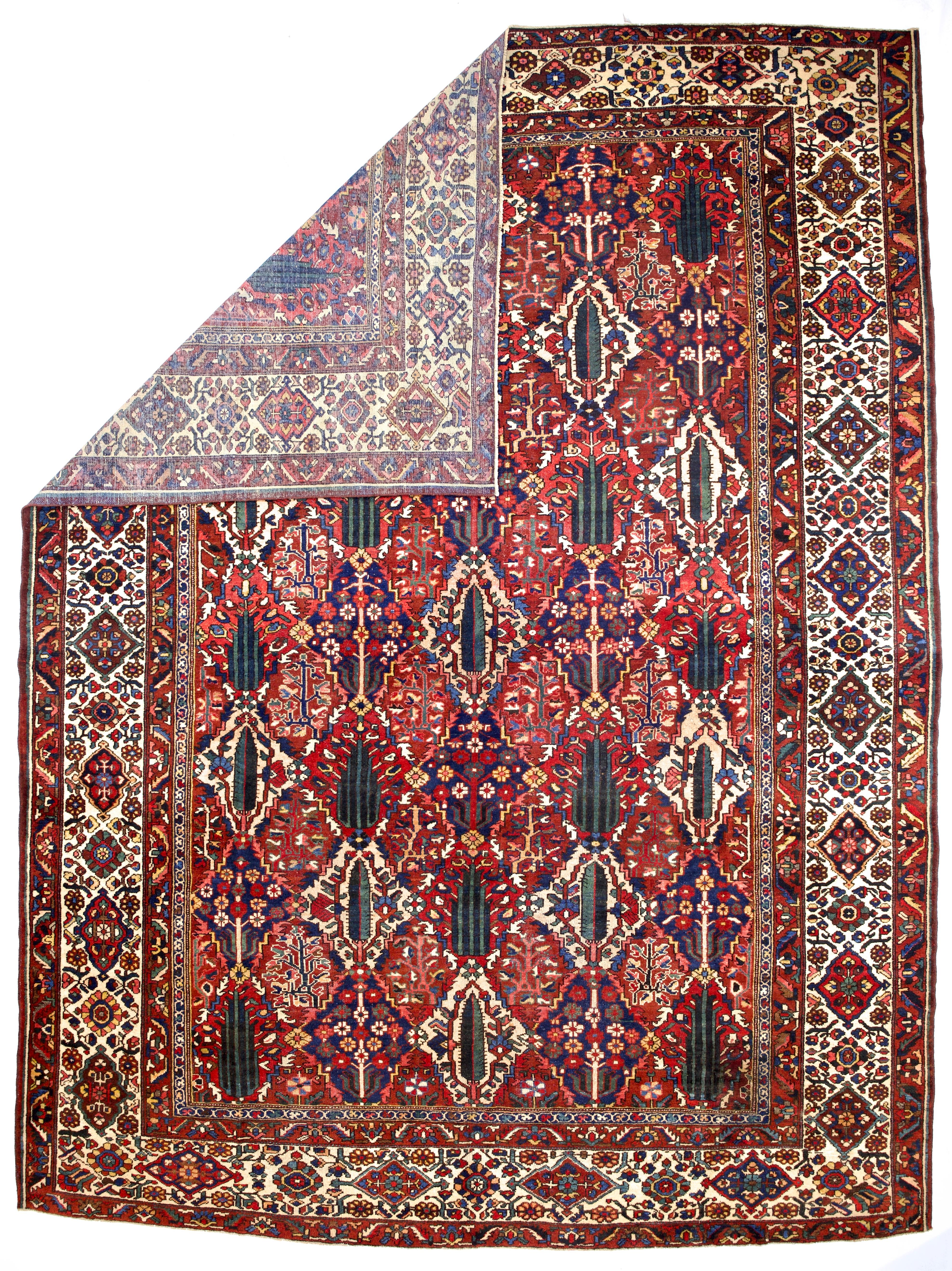 Antiker persischer Bakhtiari Teppich 10'6