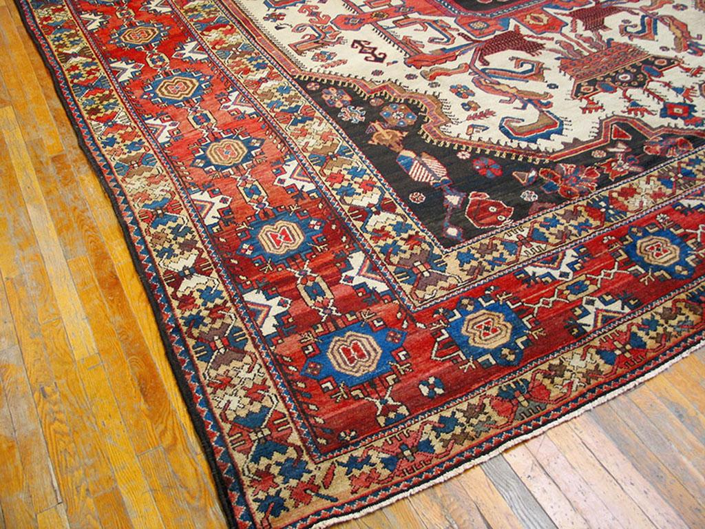 Hand-Knotted Antique Persian Bakhtiari Rug 12' 6