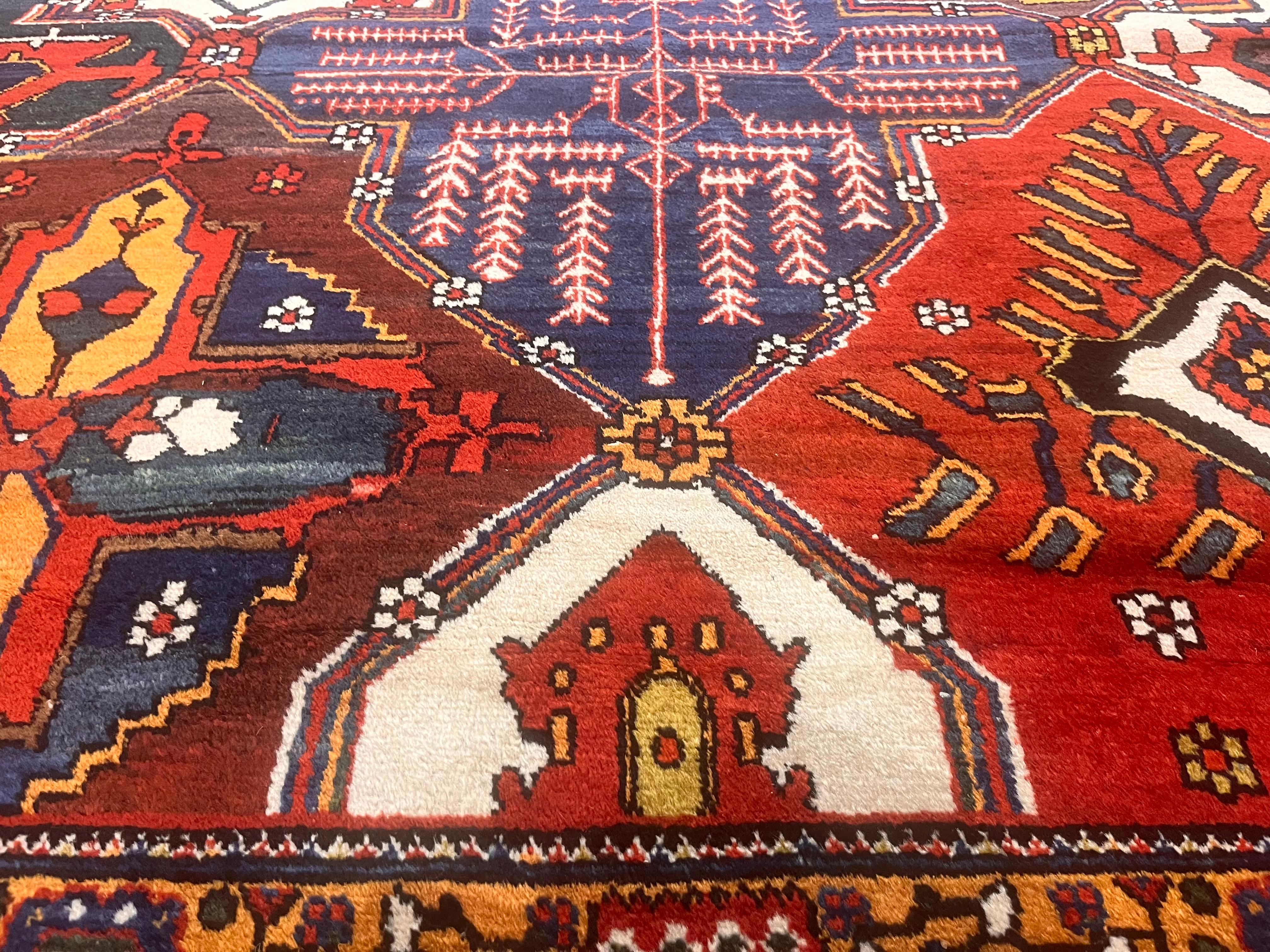 Antiker persischer Bakhtiari Teppich 13'6 x 20'5 (Handgeknüpft) im Angebot