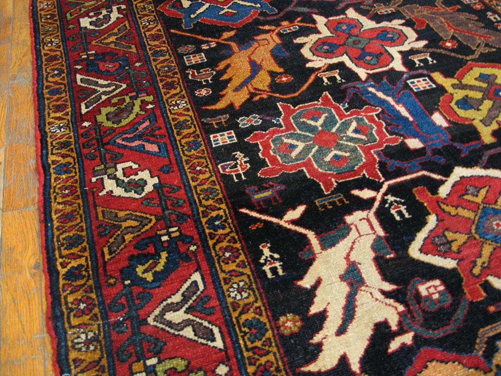 Wool Late 19th Century Persian Bakhtiari Carpet ( 4'8