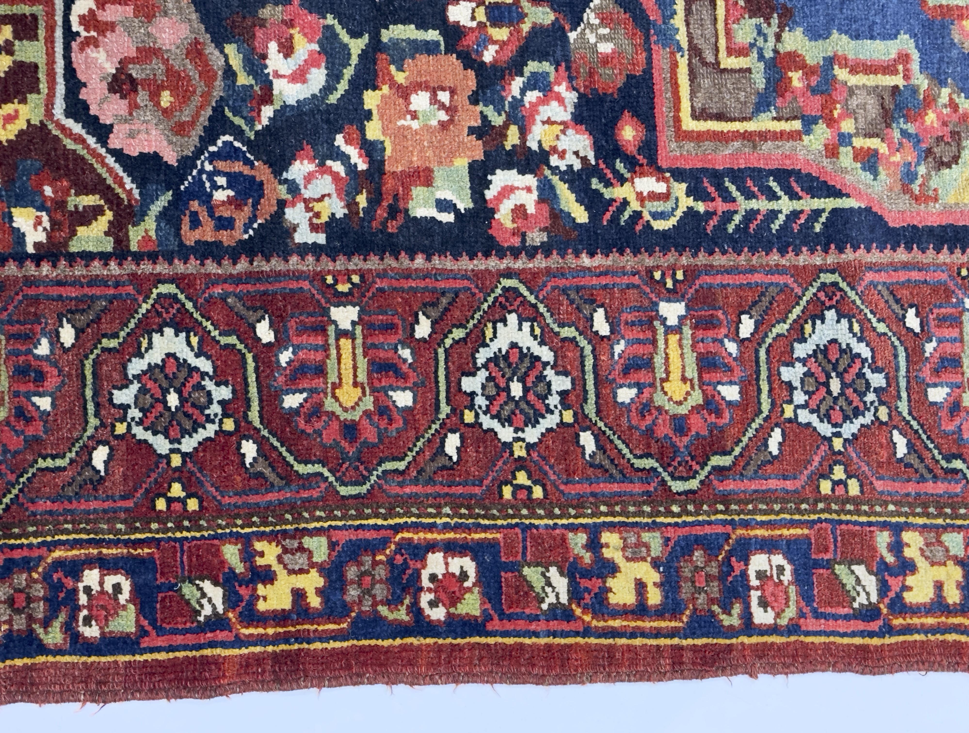 Antike persische Bakhtiari Teppich 4'3