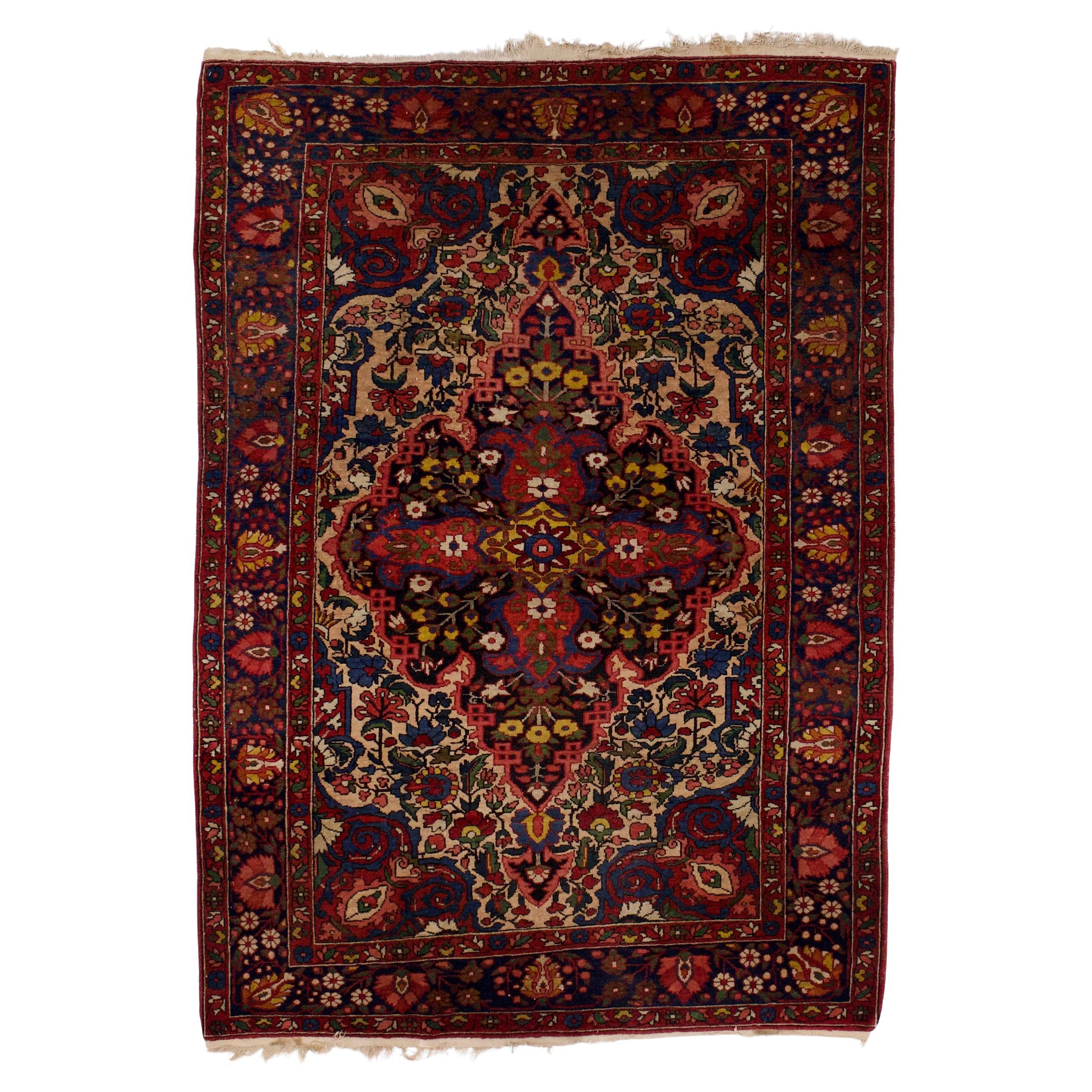 Antique Persian Bakhtiari Rug 4'9" x 6’8"