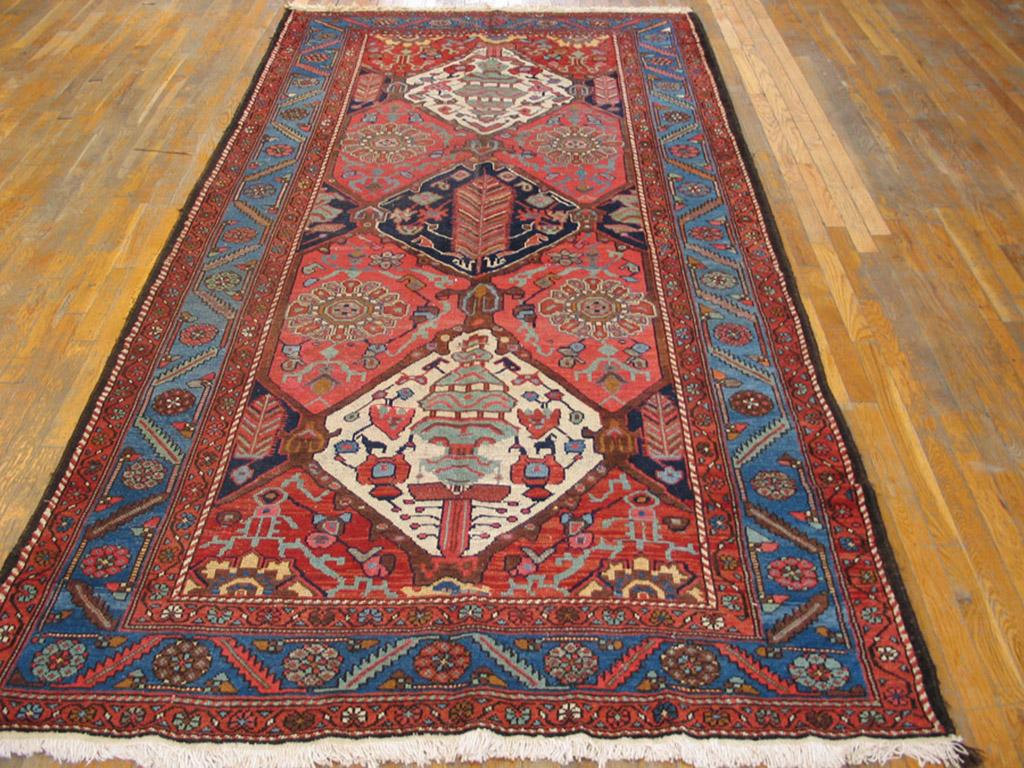 Ancien tapis persan Bakhtiari, mesure : 5' 3