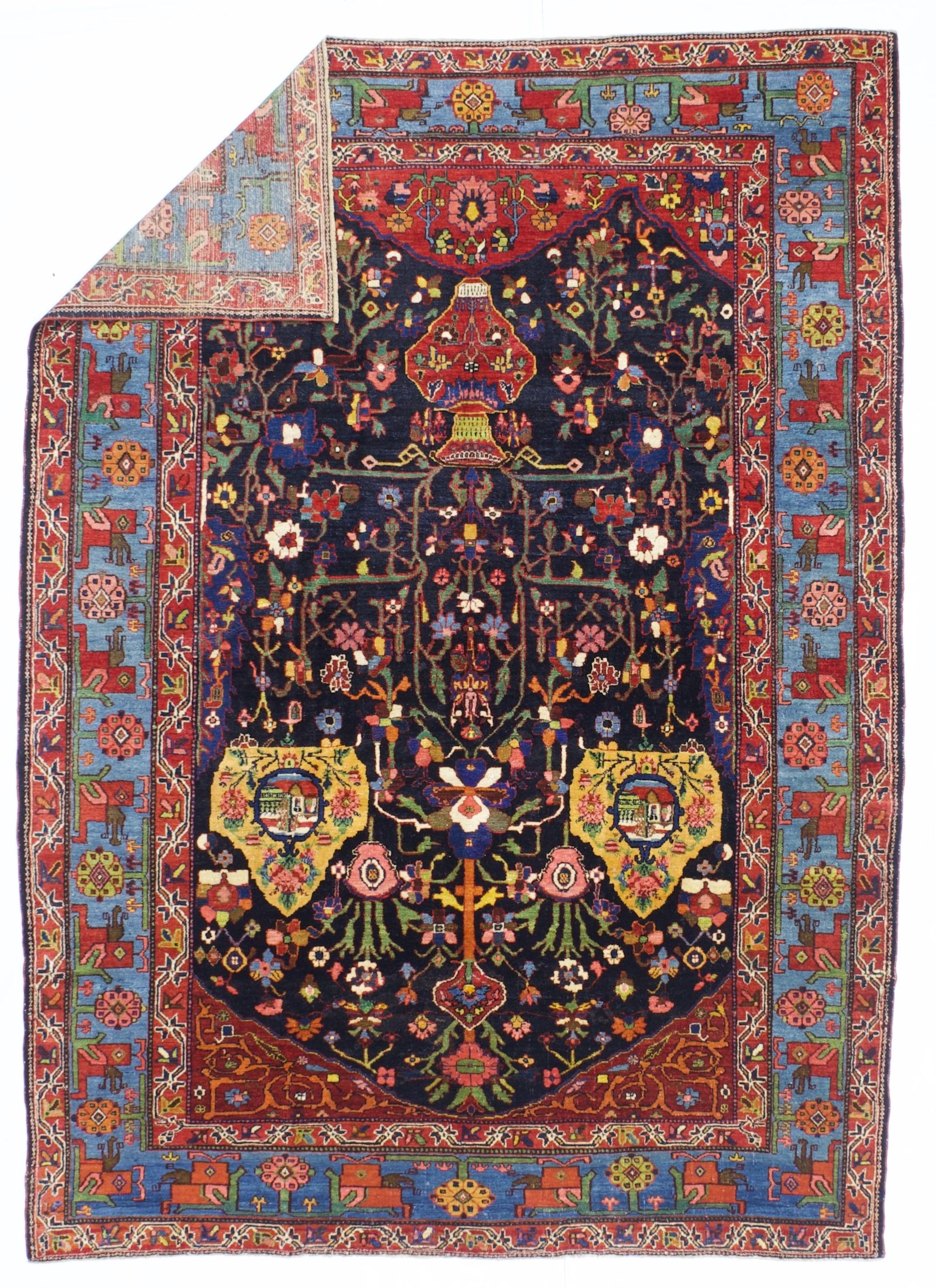 Antiker persischer Bakhtiari Teppich 5'5