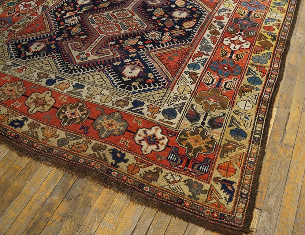 Hand-Knotted Antique Persian Bakhtiari Rug 6' 6