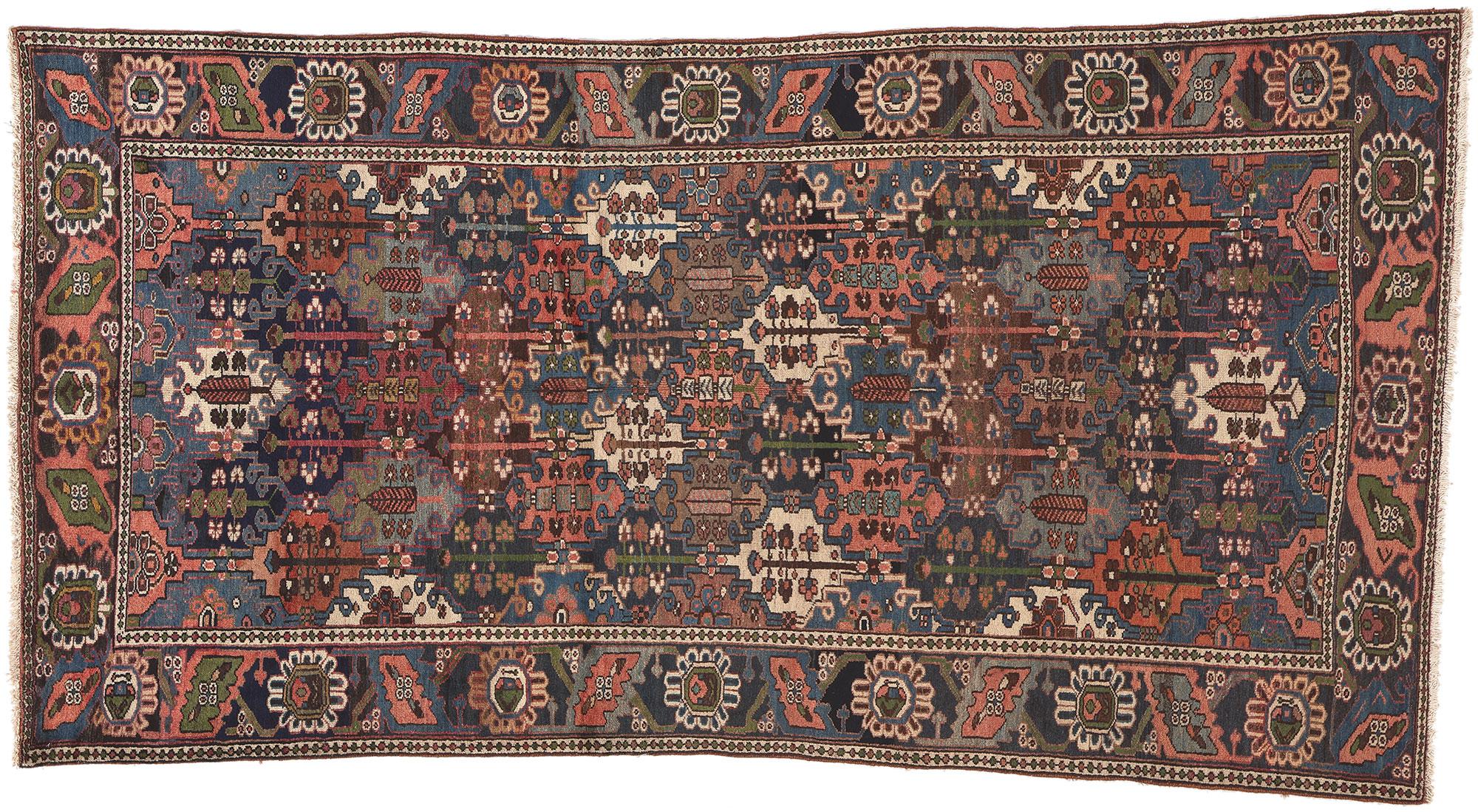 Antique Persian Bakhtiari Rug, Biophilic Design Meets Earth-Tone Decadence For Sale 3