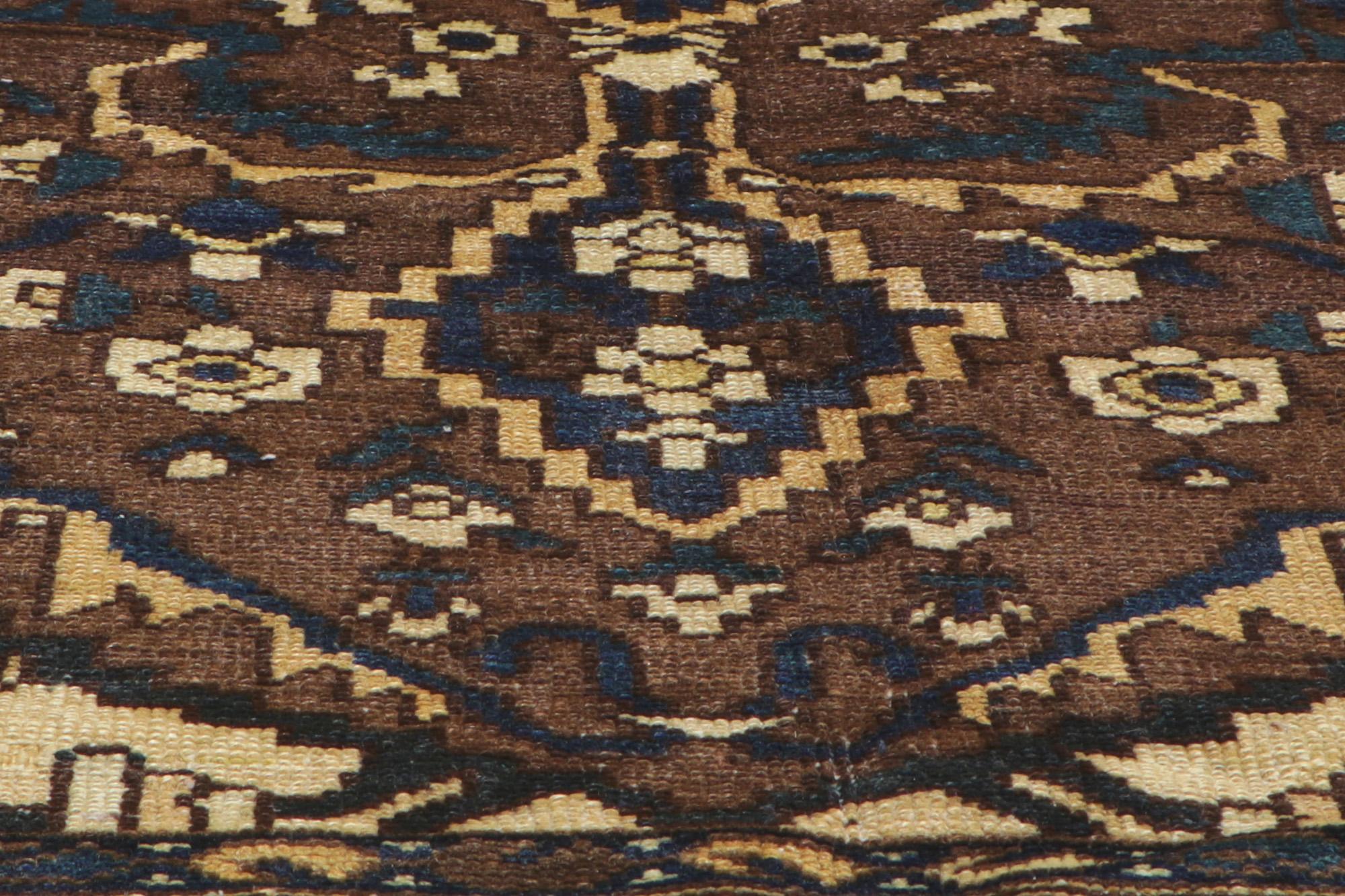 Antiker persischer Bakhtiari-Teppich, Dunkel und Moody Meets Masculine Sophistication, antik im Angebot 3