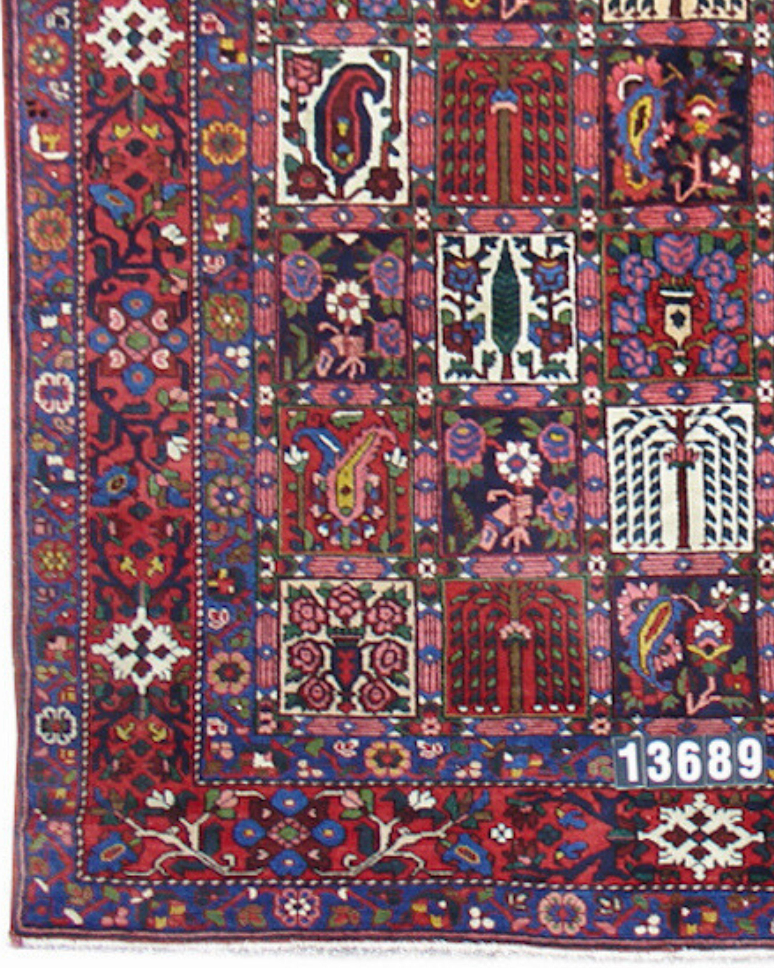 Hand-Woven Antique Persian Bakhtiari Rug, Early 20th Century For Sale