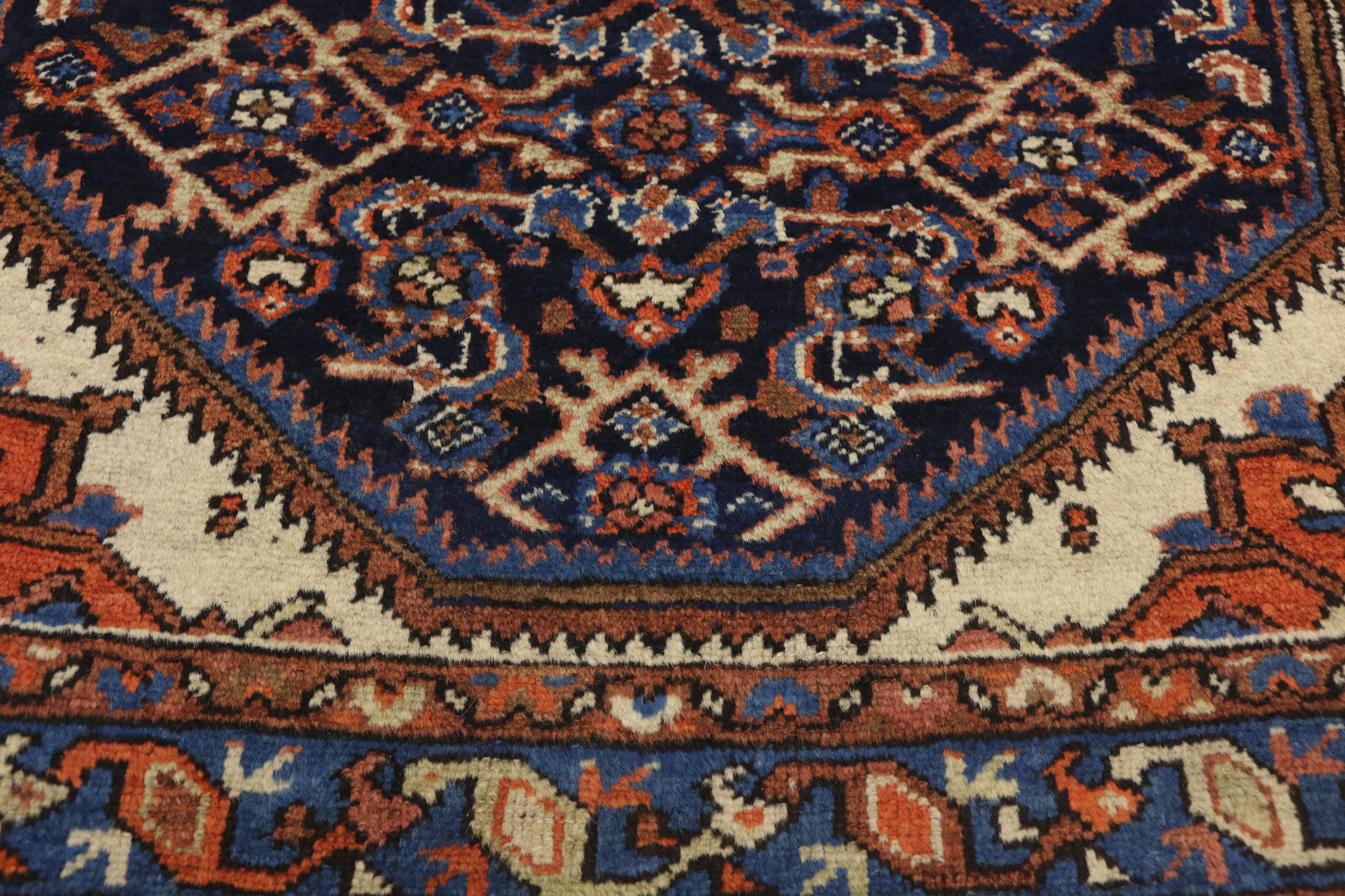 Hand-Knotted Antique Persian Bakhtiari Rug for Kitchen, Bathroom, Foyer or Entry Rug For Sale