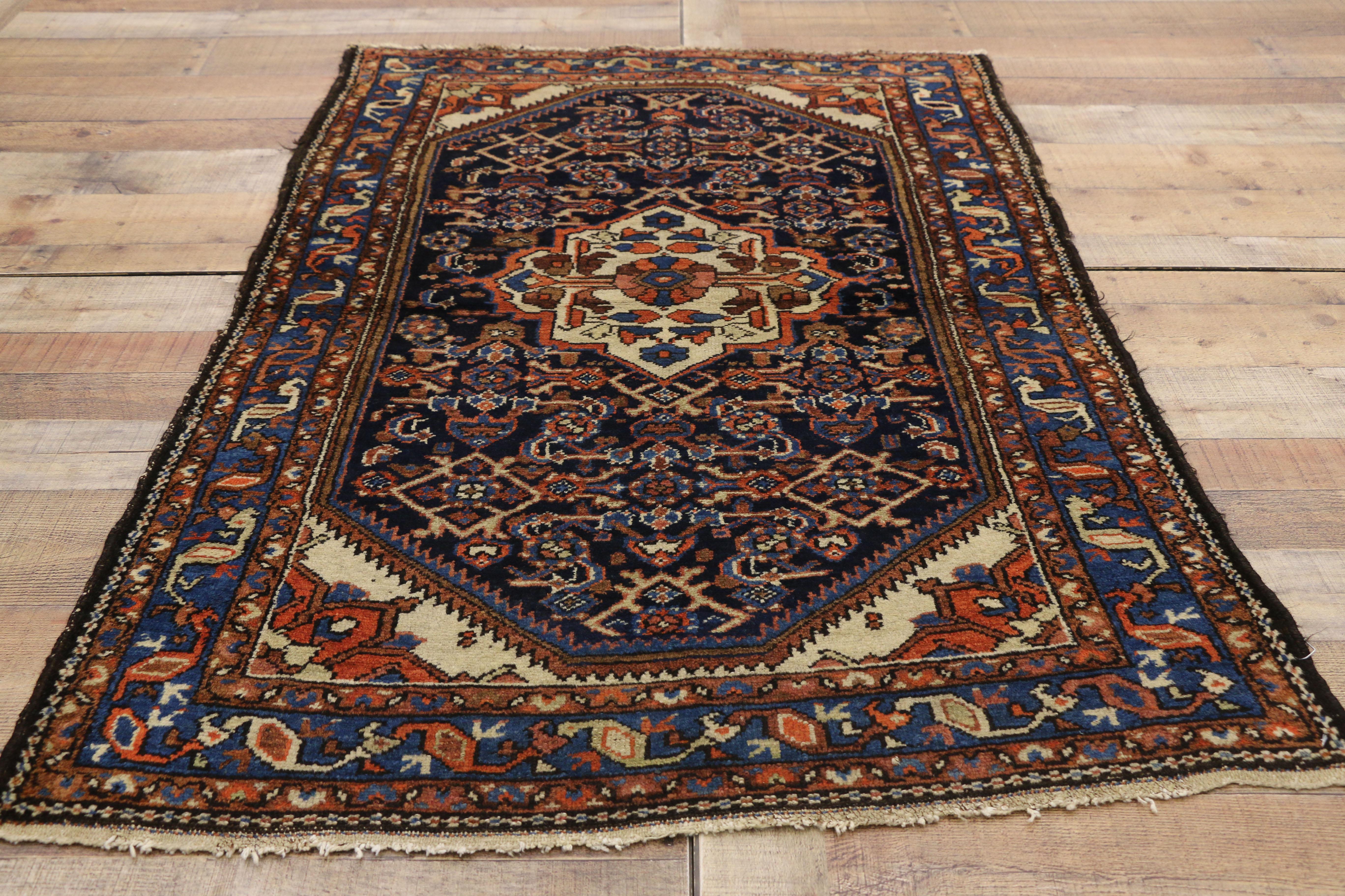 Wool Antique Persian Bakhtiari Rug for Kitchen, Bathroom, Foyer or Entry Rug For Sale