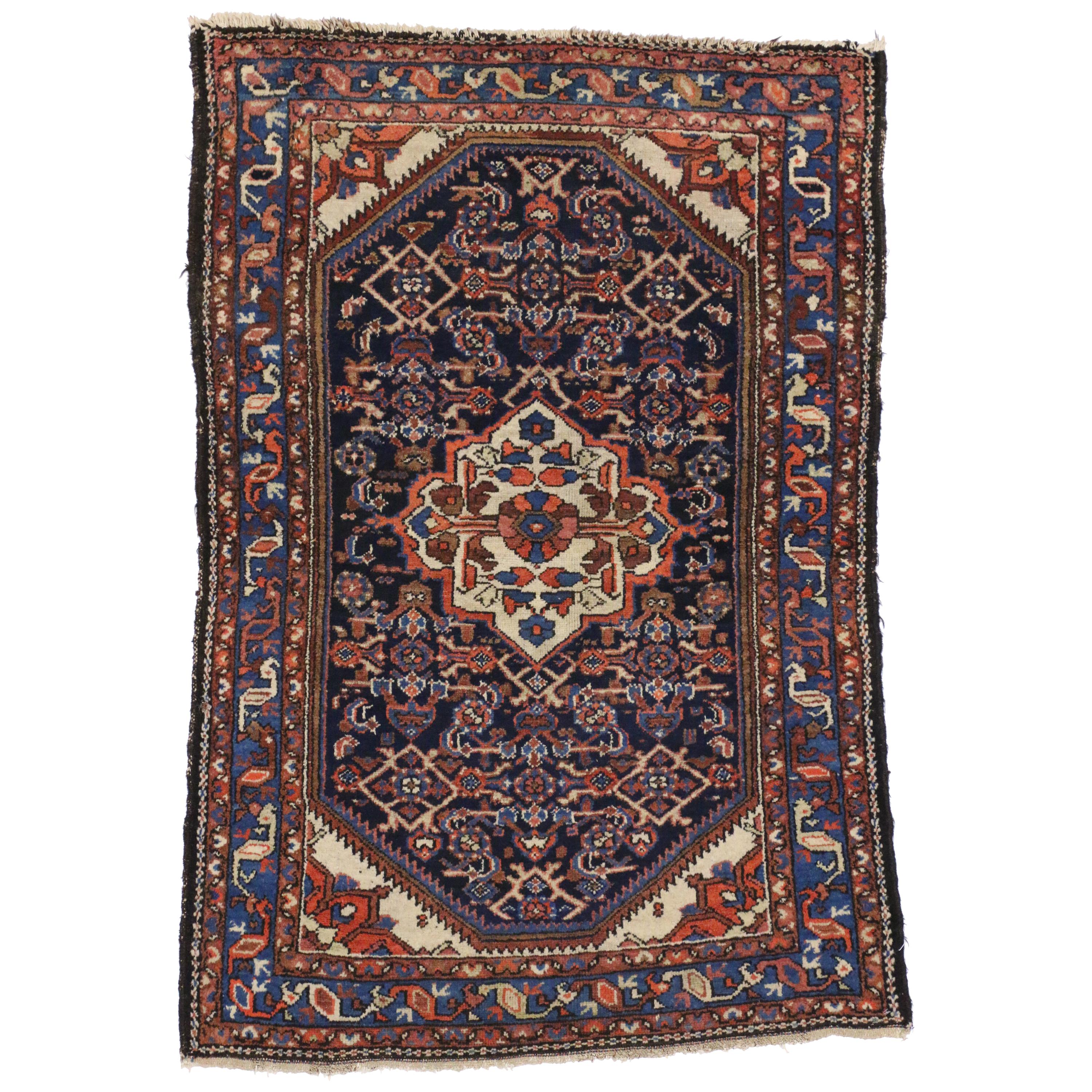 Antique Persian Bakhtiari Rug for Kitchen, Bathroom, Foyer or Entry Rug For Sale