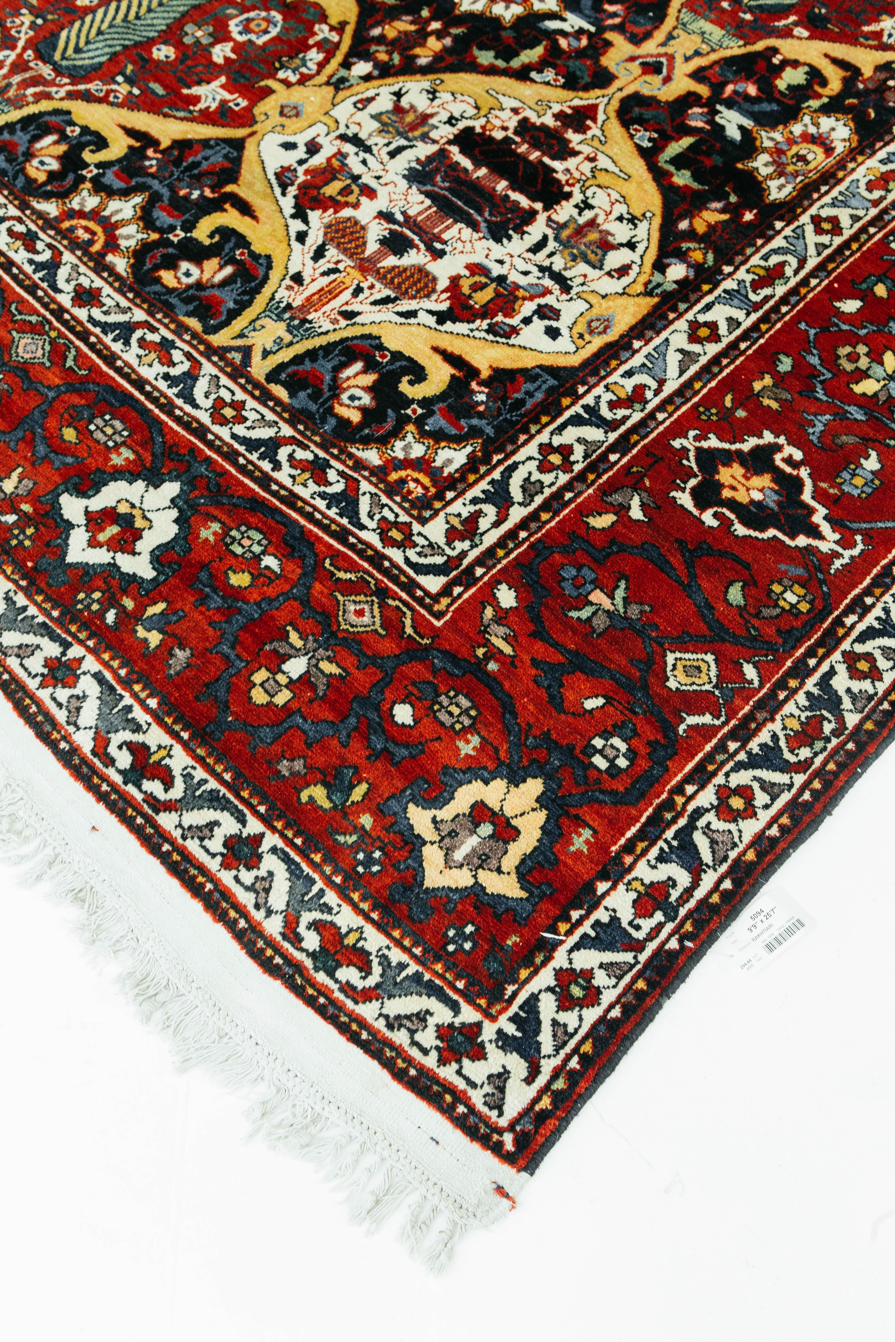 Antique Persian Bakhtiari Rug For Sale 9