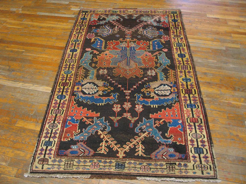 A Rare & Unusual 19th Century Persian Bakhtiari - Lur Carpet 
( 3'9