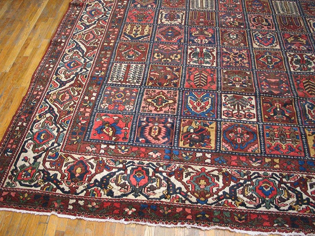 Hand-Knotted 1930s Persian Bakhtiari Garden Capet ( 12'2