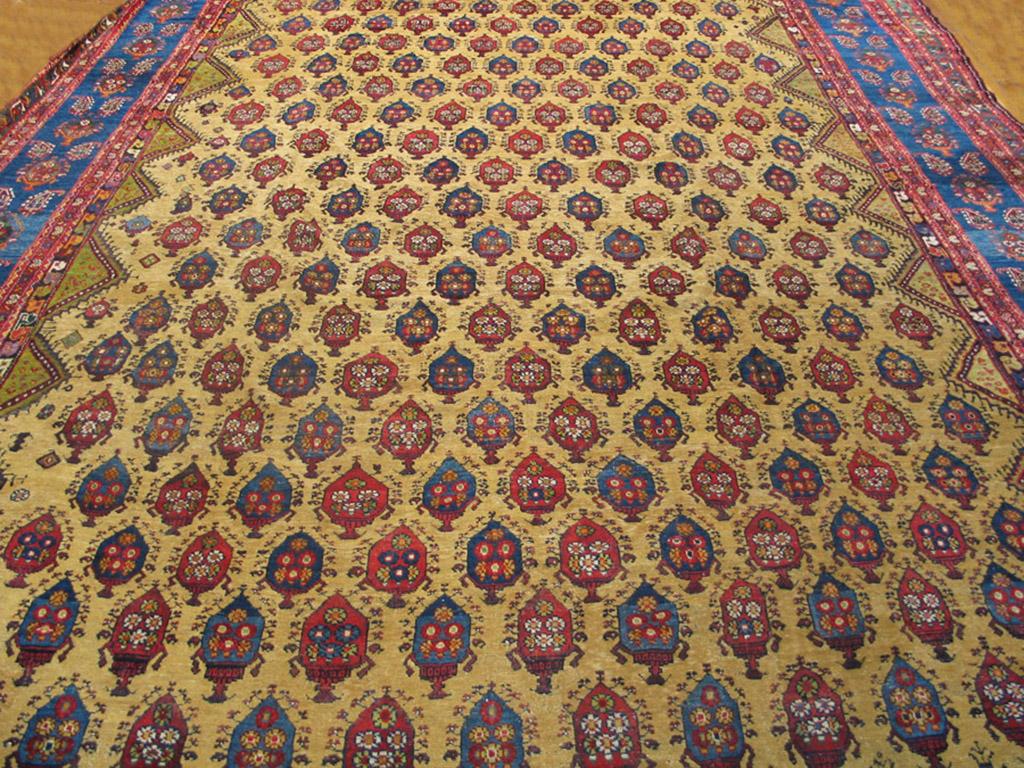 Hand-Knotted 19th Century Persian Bakhtiari Carpet ( 11'10