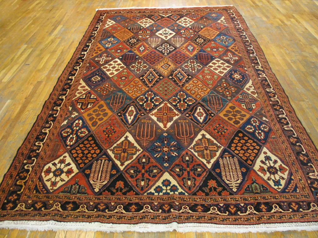 Late 19th Century Inscribed Persian Bakhtiari Carpet (7'4