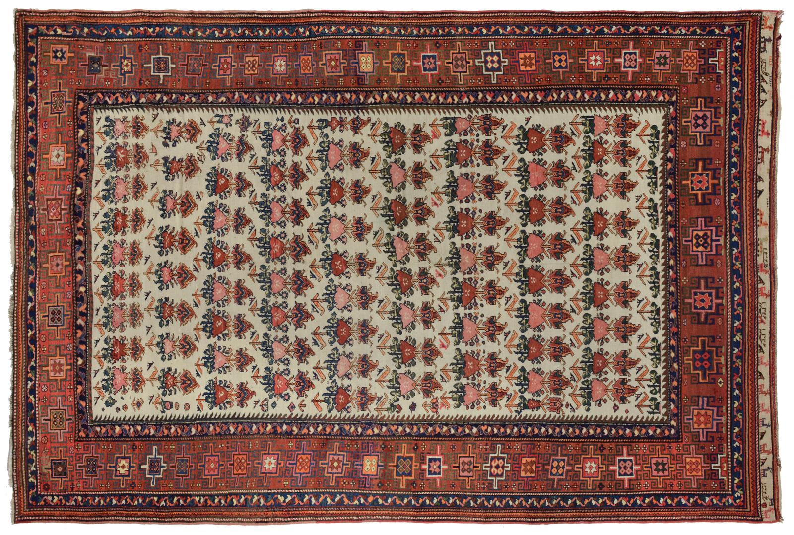 Hand-Knotted Antique Persian Bakhtiari Rug For Sale