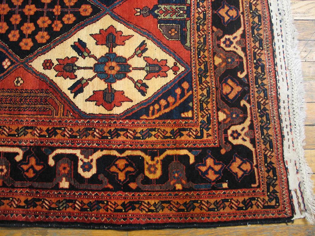 Hand-Knotted Late 19th Century Inscribed Persian Bakhtiari Carpet (7'4