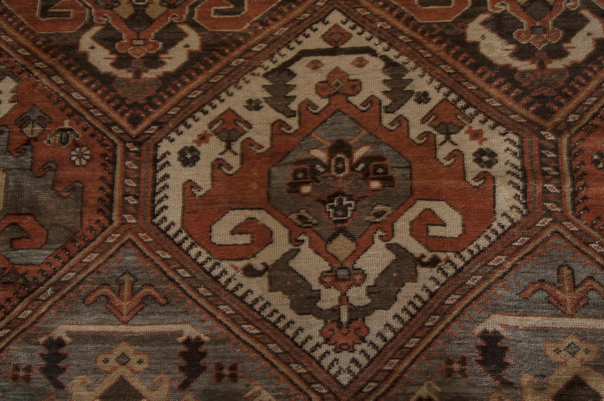 Hand-Knotted Authentic Persian Bakhtiari Handmade Wool Rug For Sale