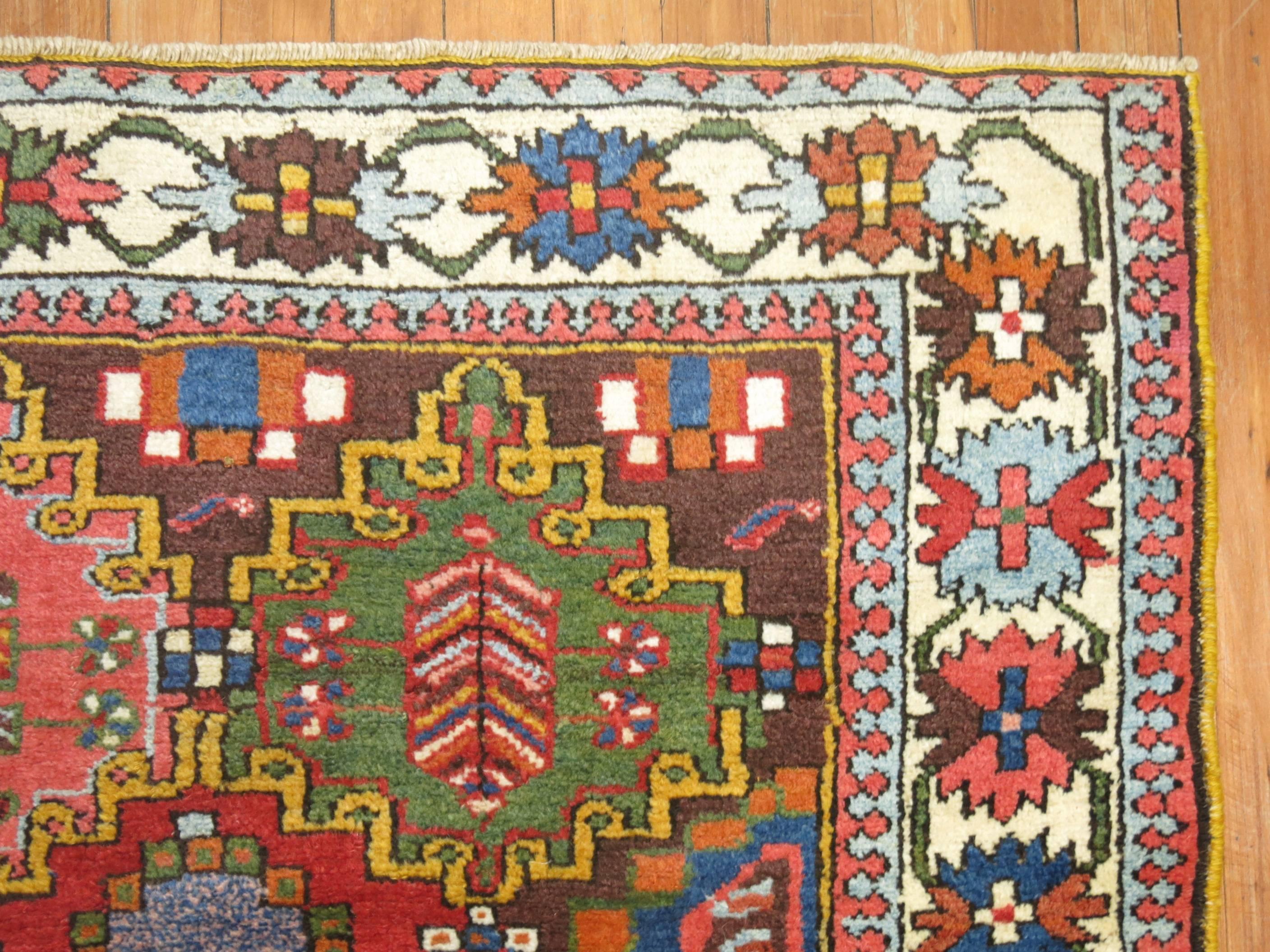 Hand-Woven Antique Persian Bakhtiari Rug