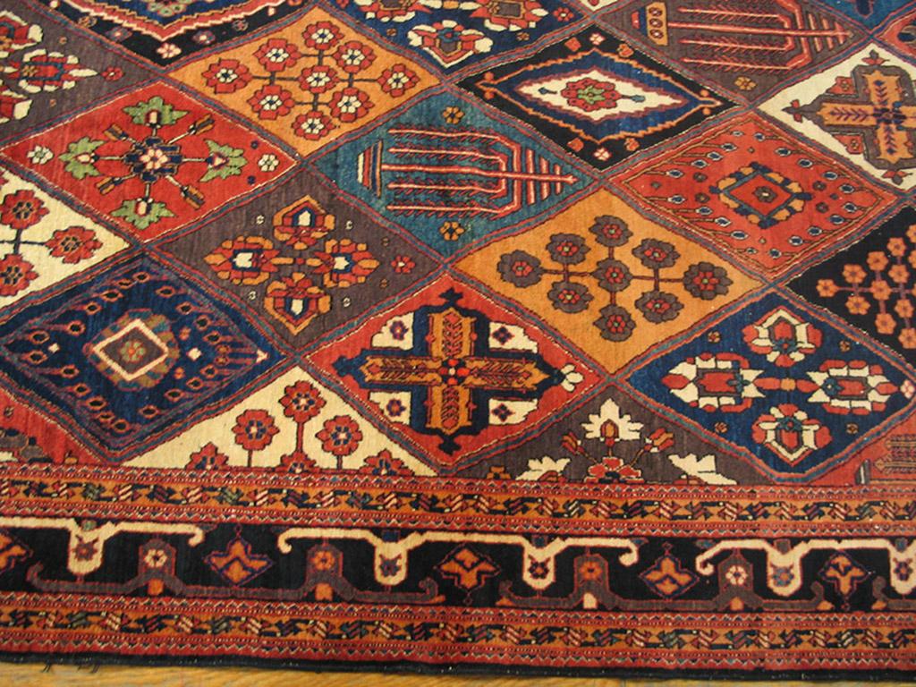 Late 19th Century Inscribed Persian Bakhtiari Carpet (7'4