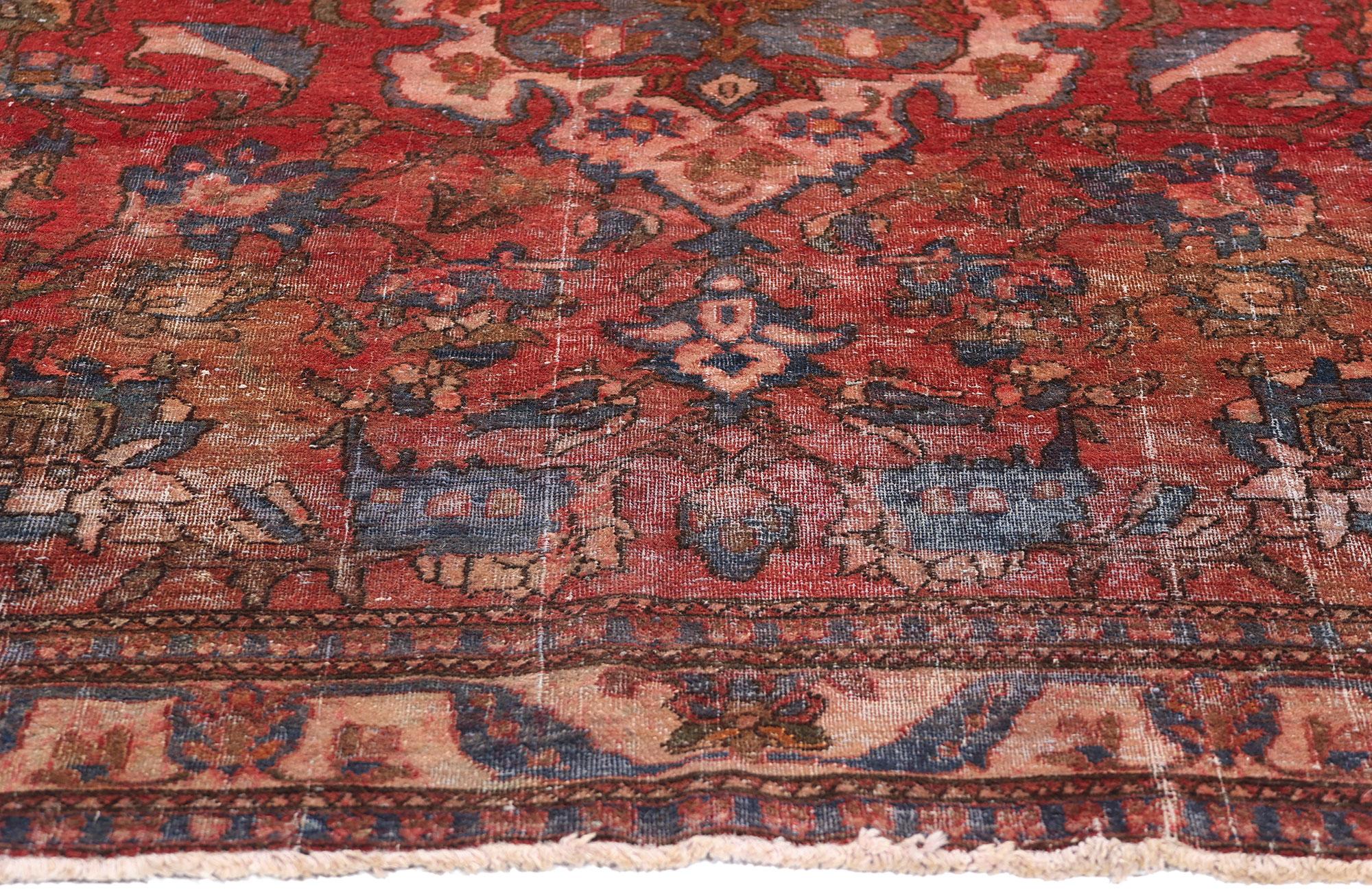 Hand-Knotted Antique Persian Bakhtiari Rug For Sale