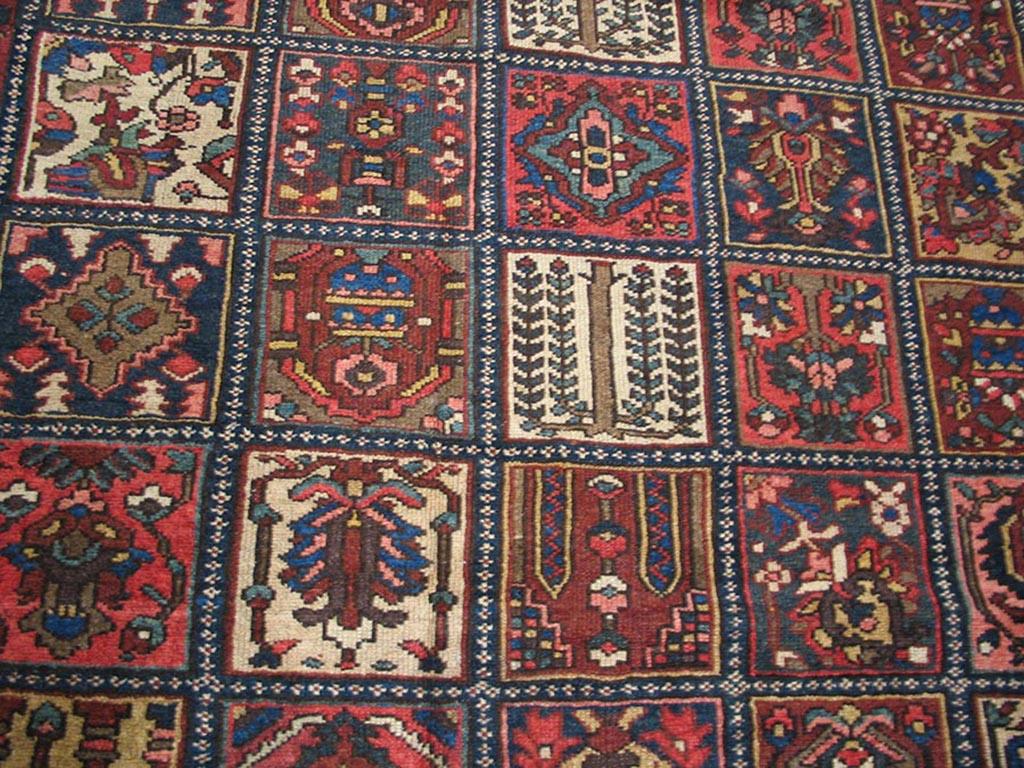 Wool 1930s Persian Bakhtiari Garden Capet ( 12'2