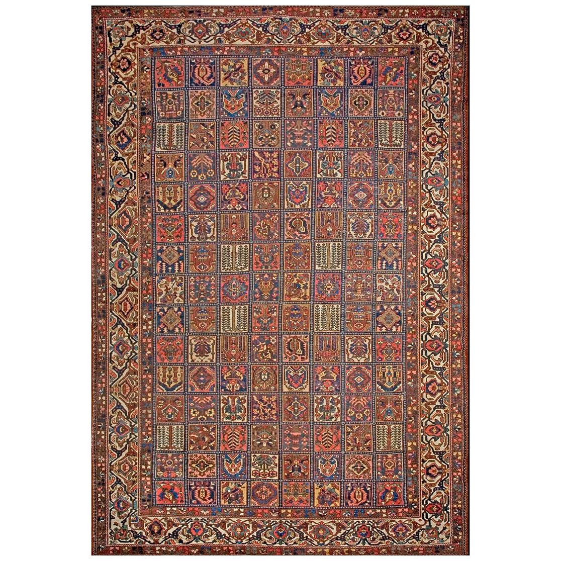 1930s Persian Bakhtiari Garden Capet ( 12'2" x 17'9" - 370 x 540 ) For Sale