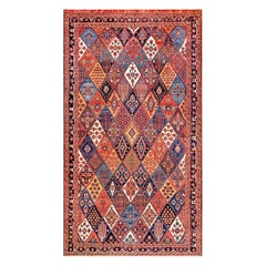 Antique Late 19th Century Inscribed Persian Bakhtiari Carpet (7'4" x 13'3" - 224 x 404)