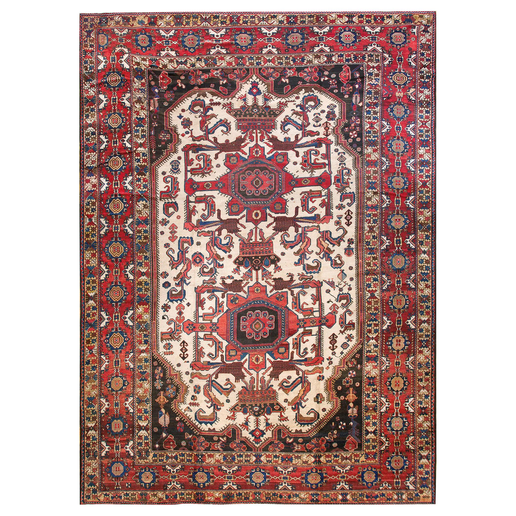 Antique Persian Bakhtiari Rug 12' 6" x 17' 4". For Sale