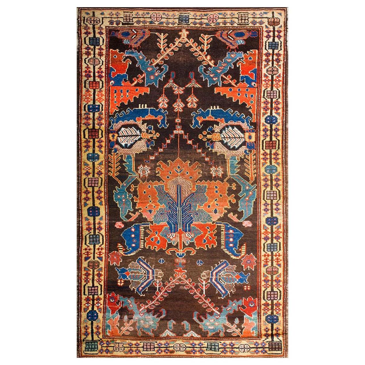 19th Century Persian Bakhtiari - Lur Carpet ( 3'9" x 6'5 - 115 x 95 ) For Sale