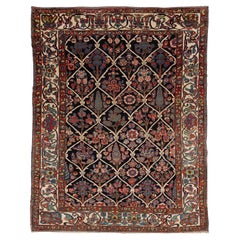 Antique Persian Bakhtiari Rug - Hand-Knotted Wool Tribal - 1920s Garden Motif