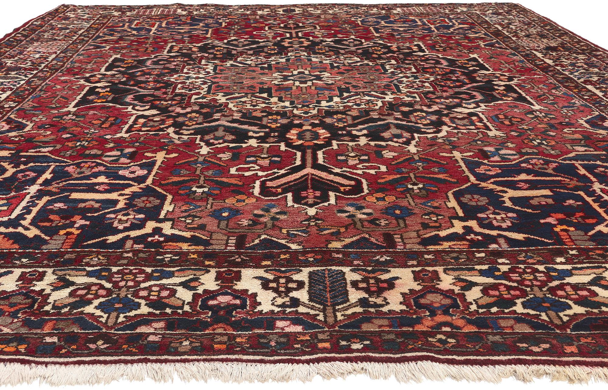 Modern Antique Persian Bakhtiari Rug, Ivy League Style Meets Traditional Sensibility For Sale