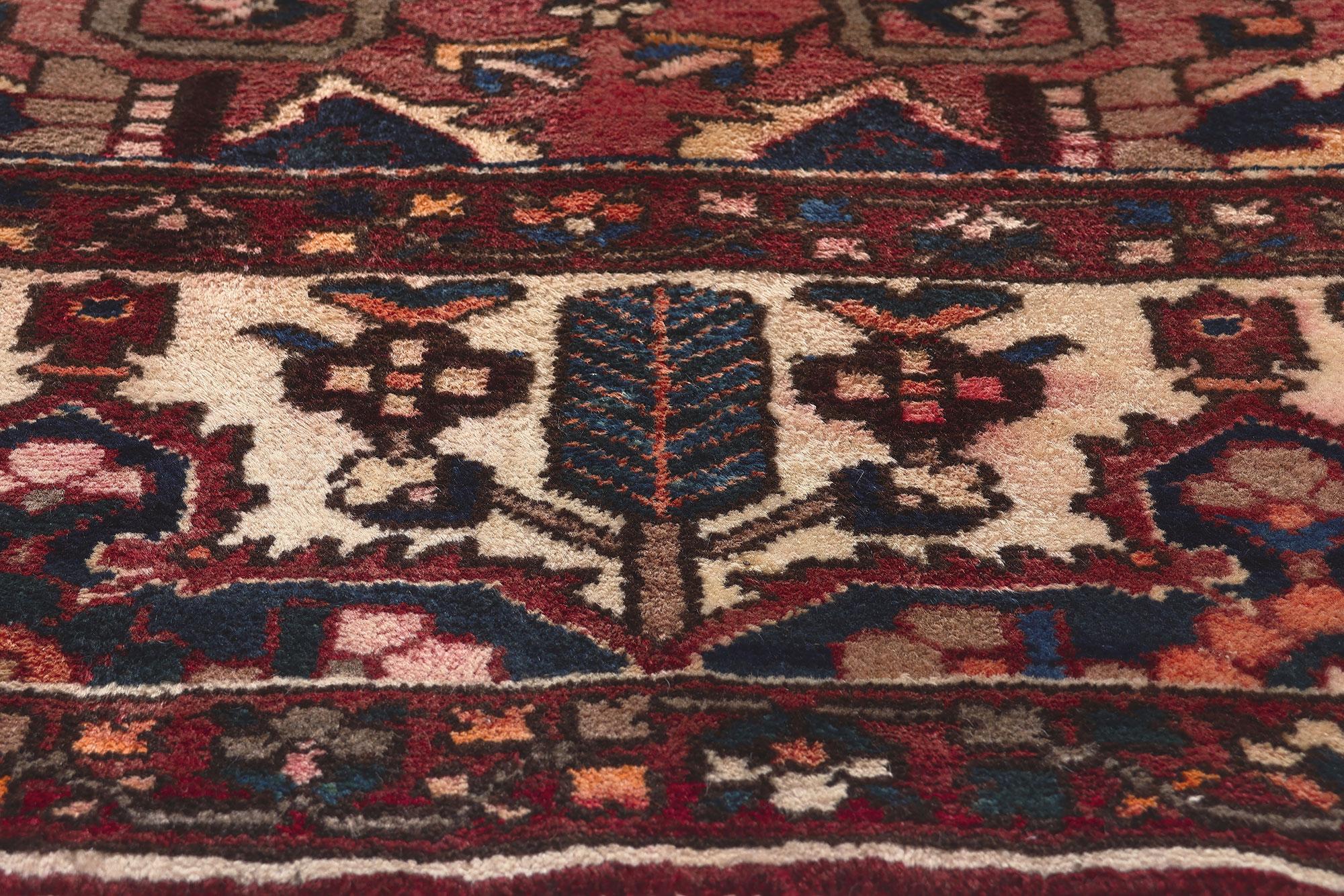 Antique Persian Bakhtiari Rug, Ivy League Style Meets Traditional Sensibility In Good Condition For Sale In Dallas, TX