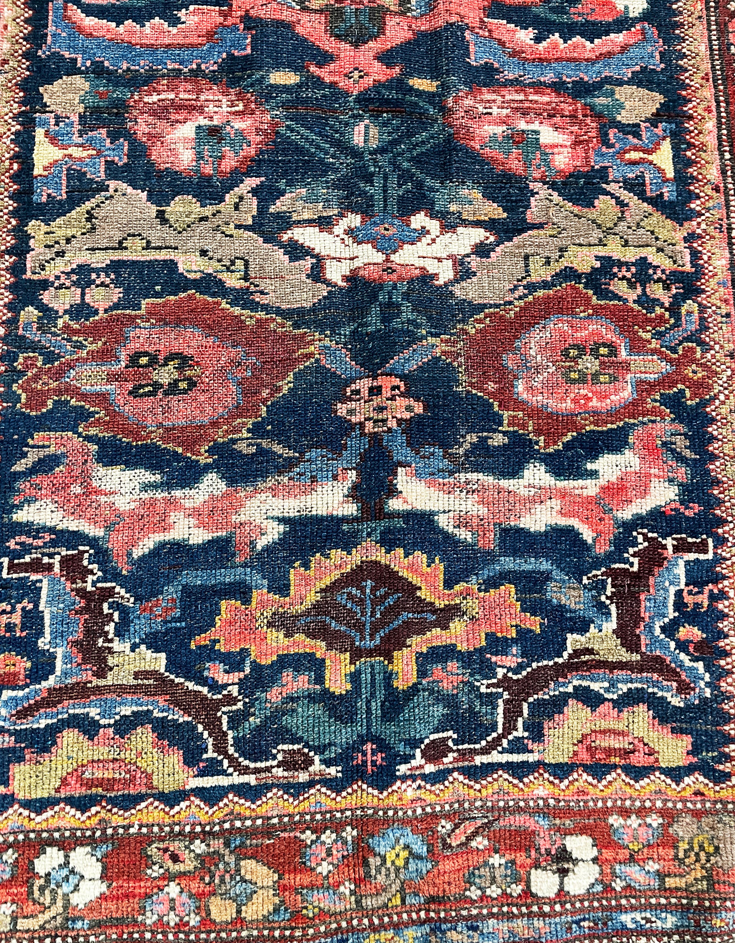 Hand-Knotted Antique Persian Bakhtiari Rug, Most Attractive Design   For Sale