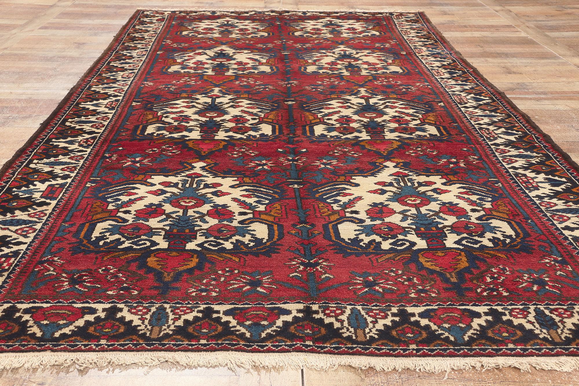 Antique Persian Bakhtiari Rug, Timeless Appeal Meets Patriotic Flair For Sale 1