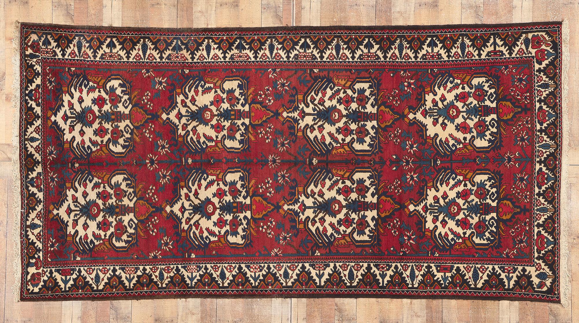 Antique Persian Bakhtiari Rug, Timeless Appeal Meets Patriotic Flair For Sale 2