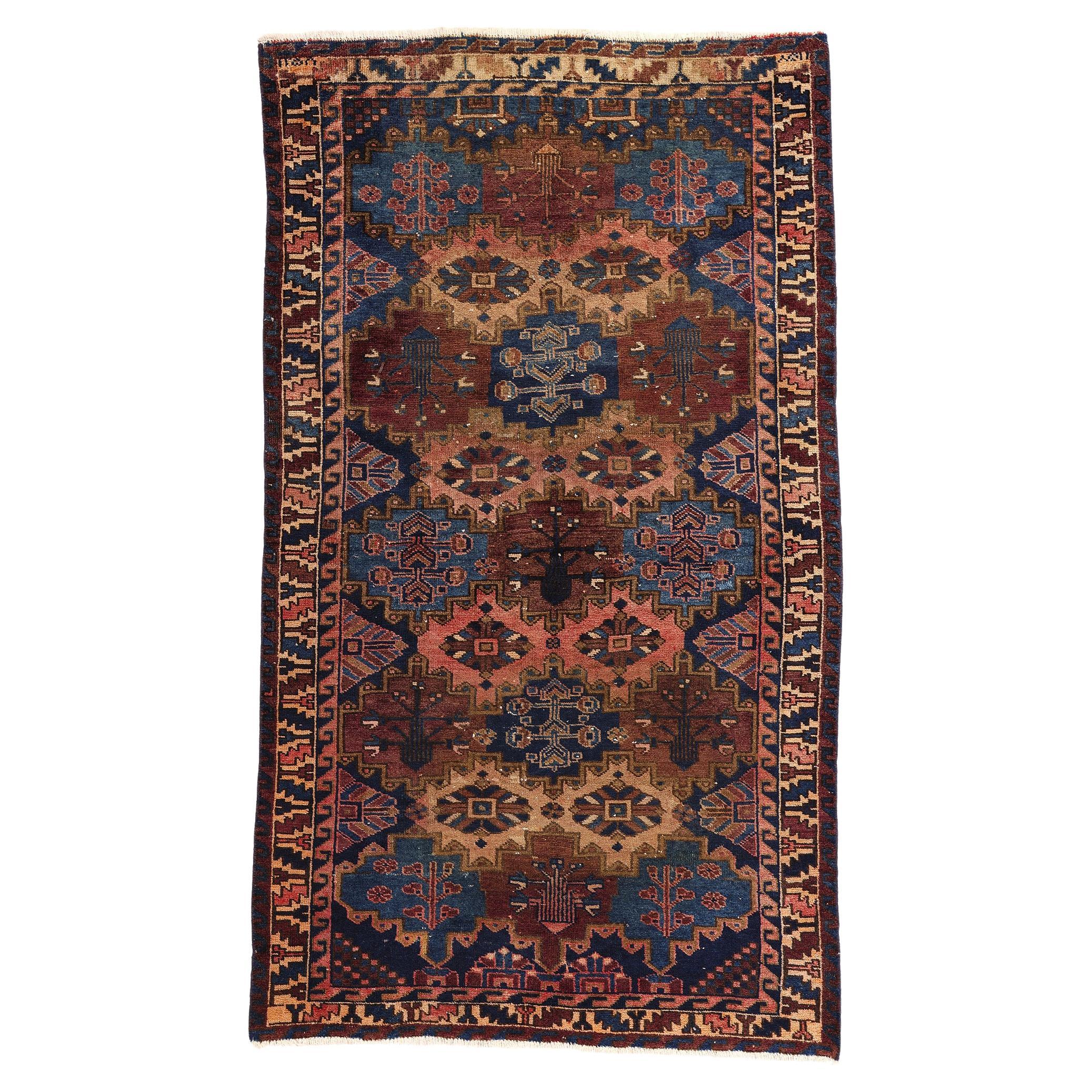 Antique Persian Bakhtiari Rug with Early Victorian Style