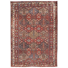Antique Persian Bakhtiari Rug with Garden Design