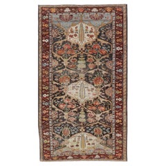 Antique Persian Bakhtiari Rug With Large Floral Medallion  7'0"x13'2"
