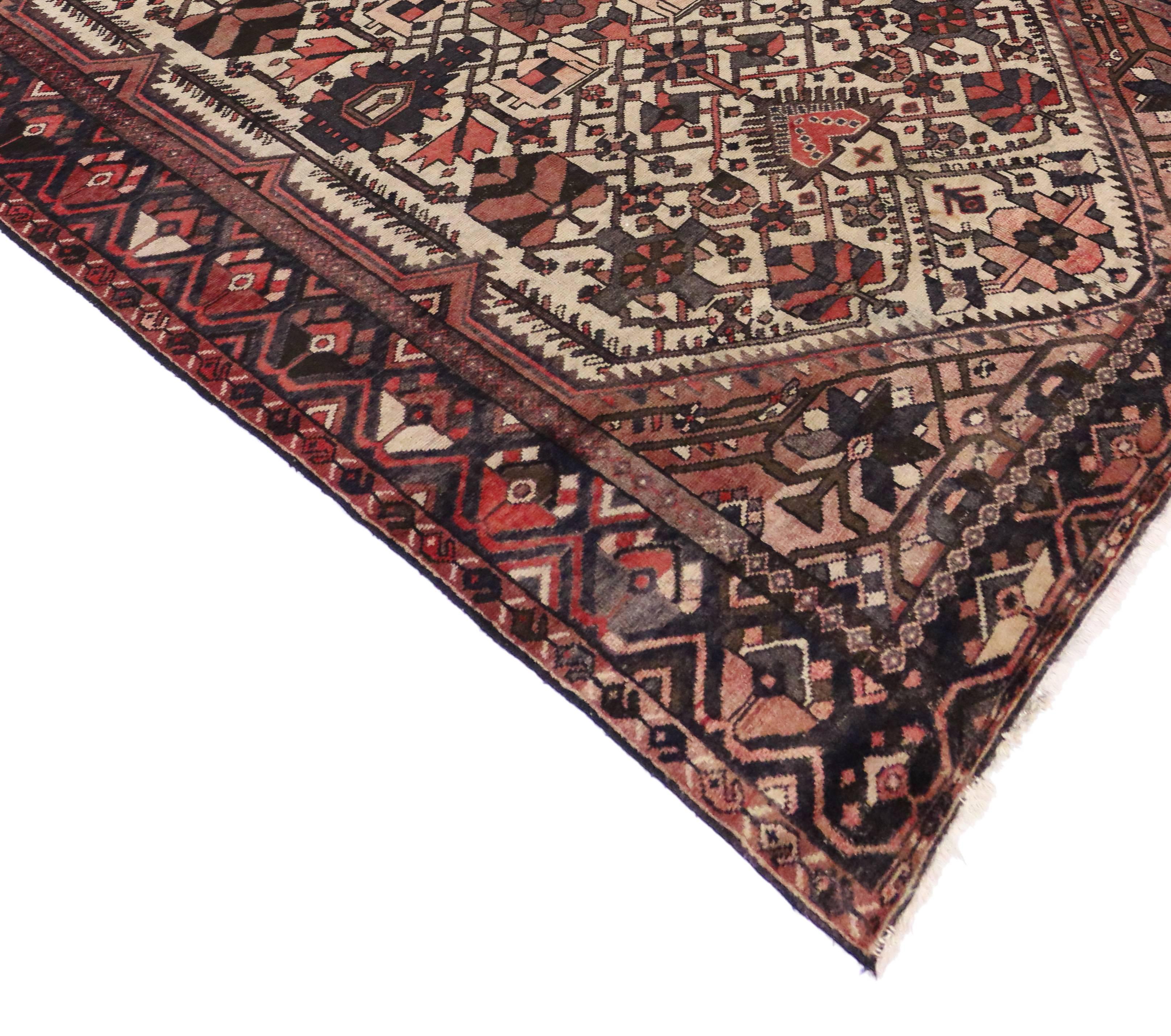 Antique Persian Bakhtiari Rug with Modern Style 1