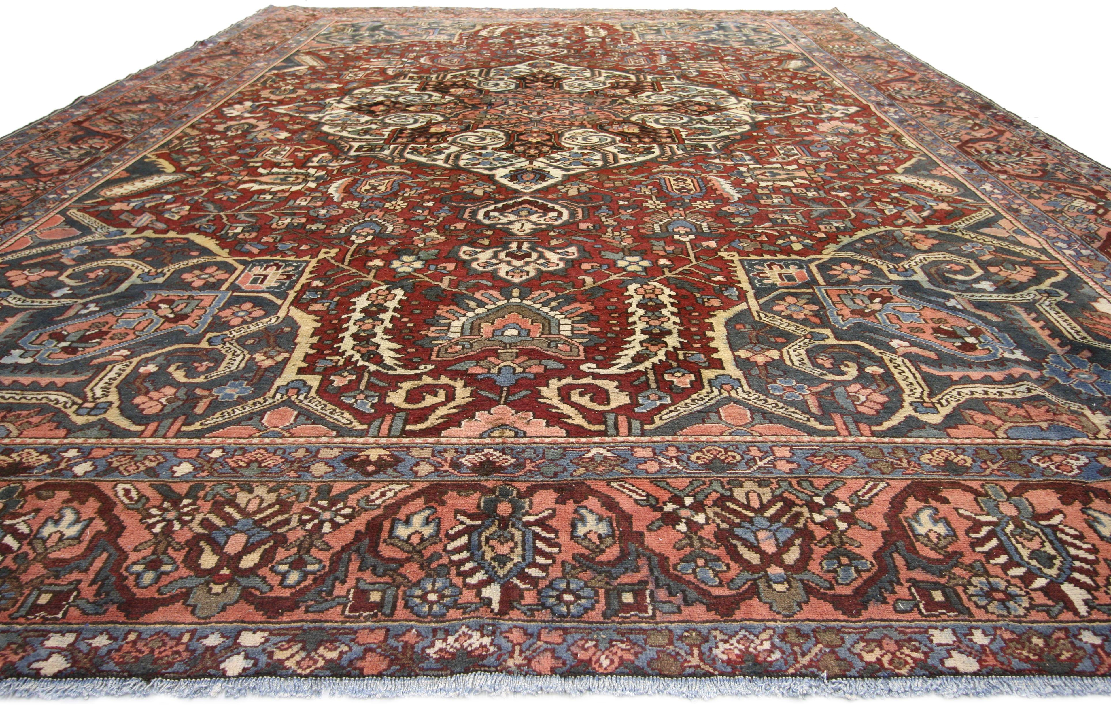 Neoclassical Antique Persian Bakhtiari Rug with Modern Traditional Style