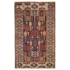 Antiker persischer Bachtiari-Teppich mit modernem Stammesstil:: Chahar Mahal Stammesteppich