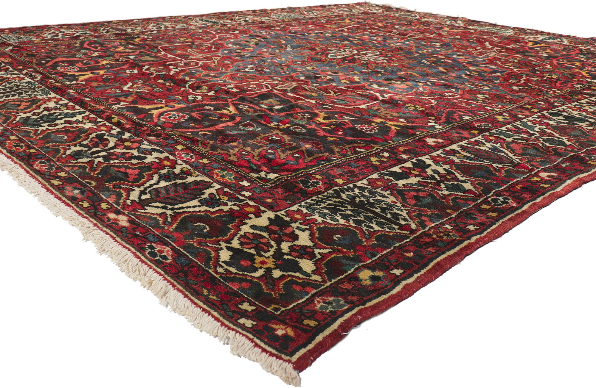 Wool Antique Persian Bakhtiari Carpet with Traditional Style For Sale