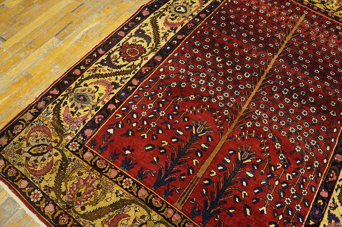 Wool Late 19th Century Persian Bakhtiari Tree of Life Carpet (4'7