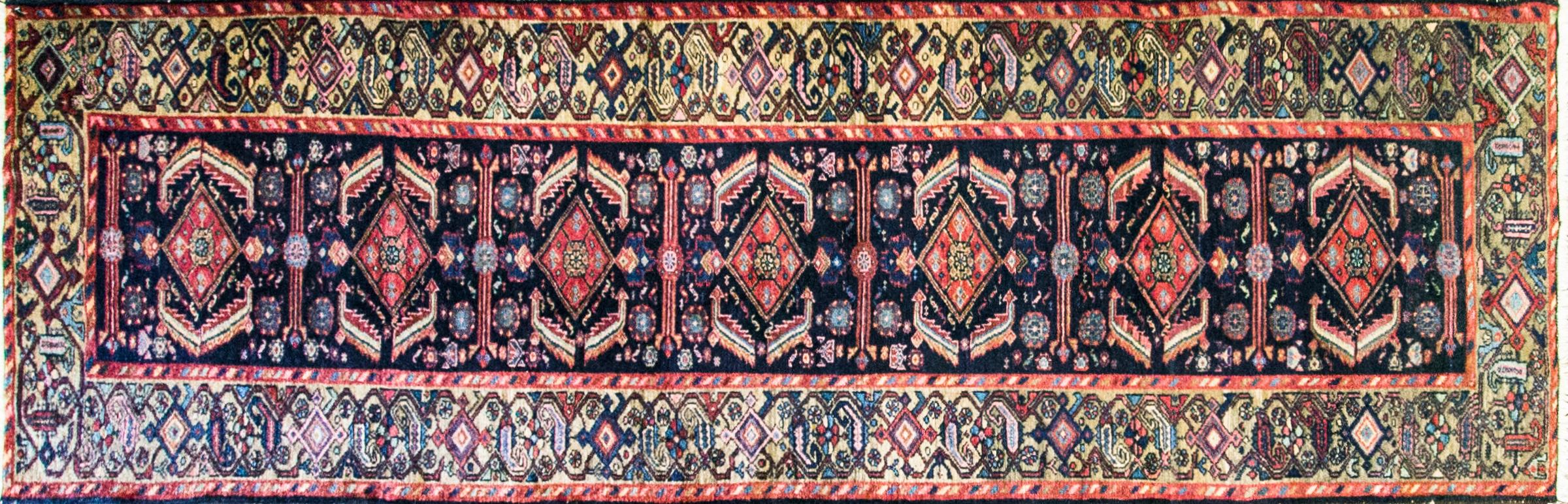 Antique Handmade Persian Tribal Bakhtiari Runner,3'3