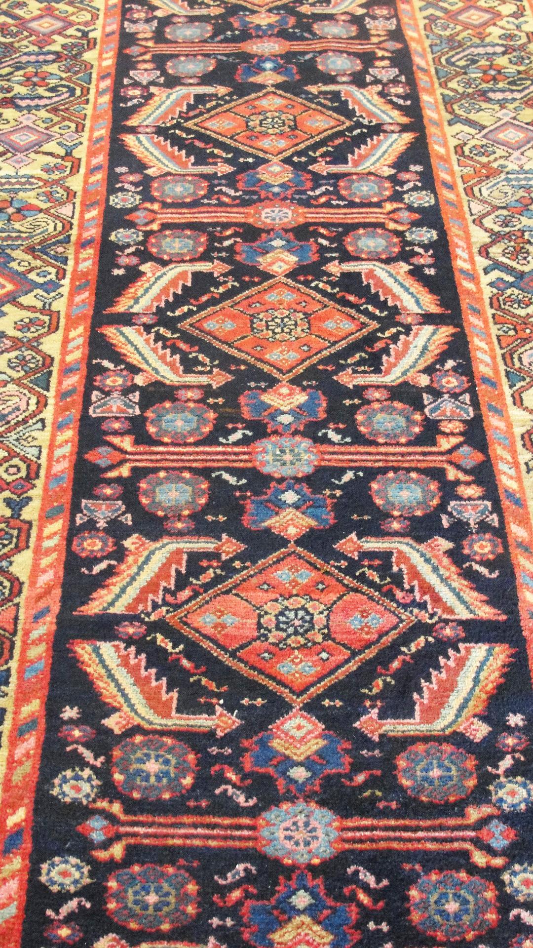 Wool Antique Persian Bakhtiari Runner, 3'3