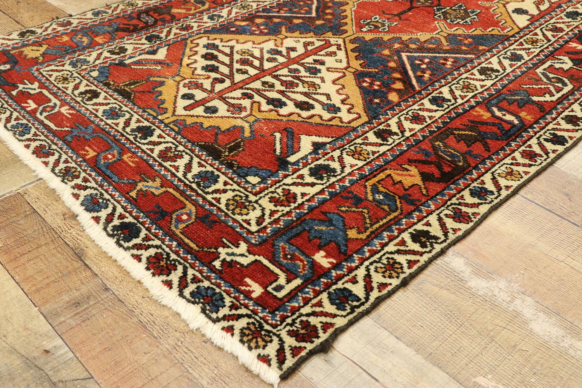 20th Century Antique Persian Bakhtiari Runner with Modern Rustic Pacific Northwest Style