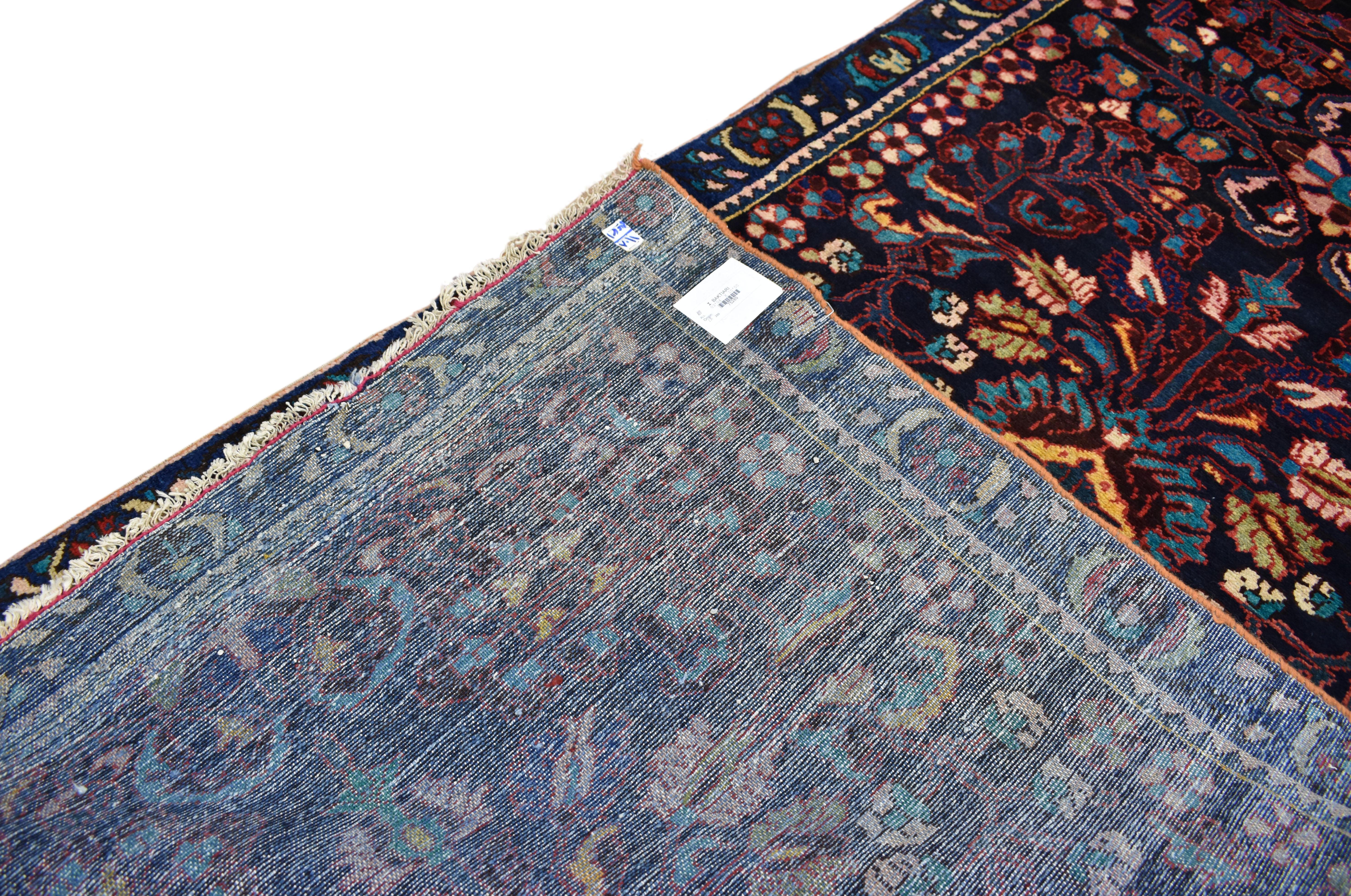 Hand-Knotted Antique Persian Bakhtiari Runner with Rich Jewel-Tones, Hallway Runner For Sale